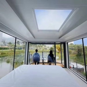 Luxus moderner Schlaf im Freien schlafende Pod winziges Vor -Fabab -Behälter Raumkapsel Hotel Campinghaus auf Wasser