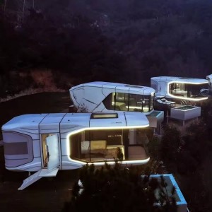 Luxus moderner Schlaf im Freien schlafende Pod winziges Vor -Fabab -Behälter Raumkapsel Hotel Campinghaus auf Wasser